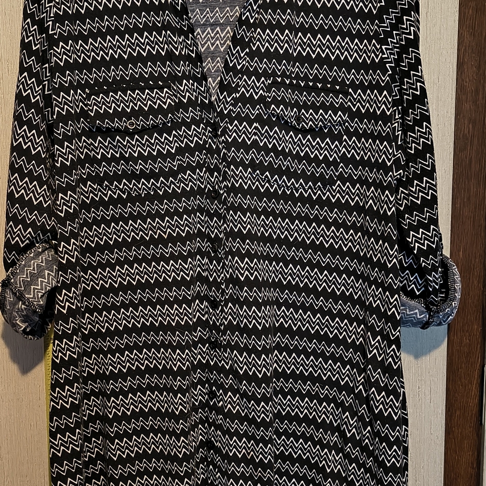 Ultra Flirt Black and White Zigzag Dress